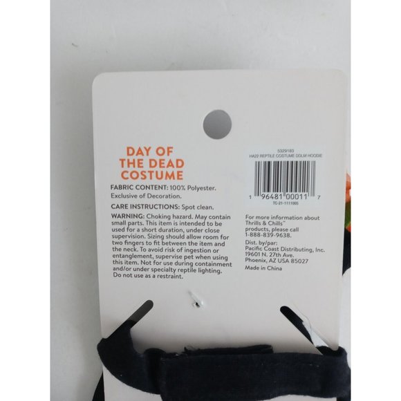 Thrills & Chills Day Of The Dead Reptile Halloween Costume For Bearded Dragons - Picture 6 of 6